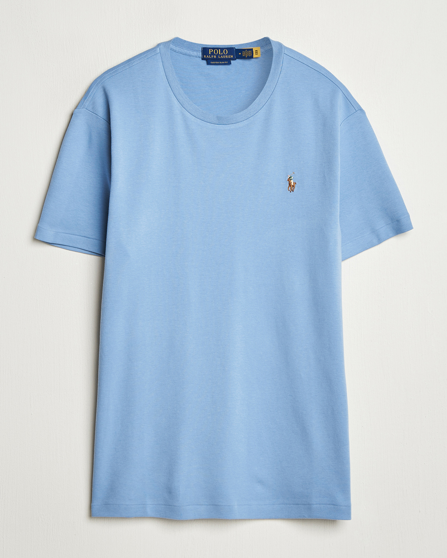 Heren | T-shirts | Polo Ralph Lauren | Luxury Pima Cotton Crew Neck T-Shirt Channel Blue