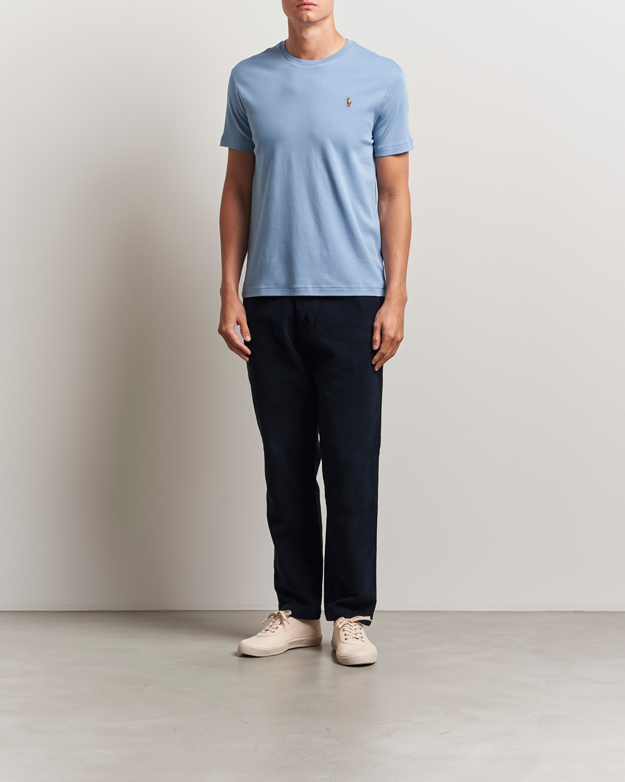 Heren | T-shirts | Polo Ralph Lauren | Luxury Pima Cotton Crew Neck T-Shirt Channel Blue