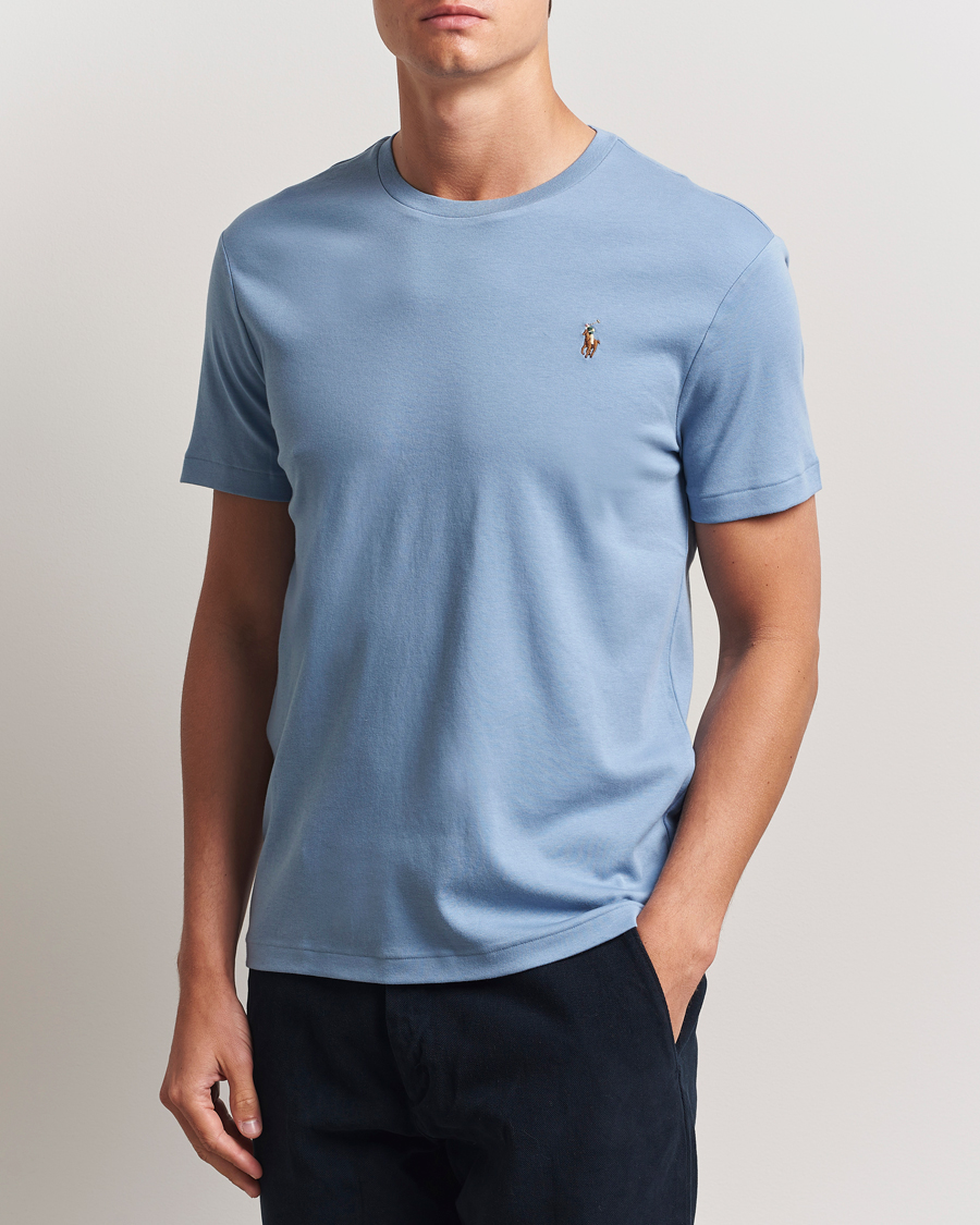 Heren | T-shirts | Polo Ralph Lauren | Luxury Pima Cotton Crew Neck T-Shirt Channel Blue
