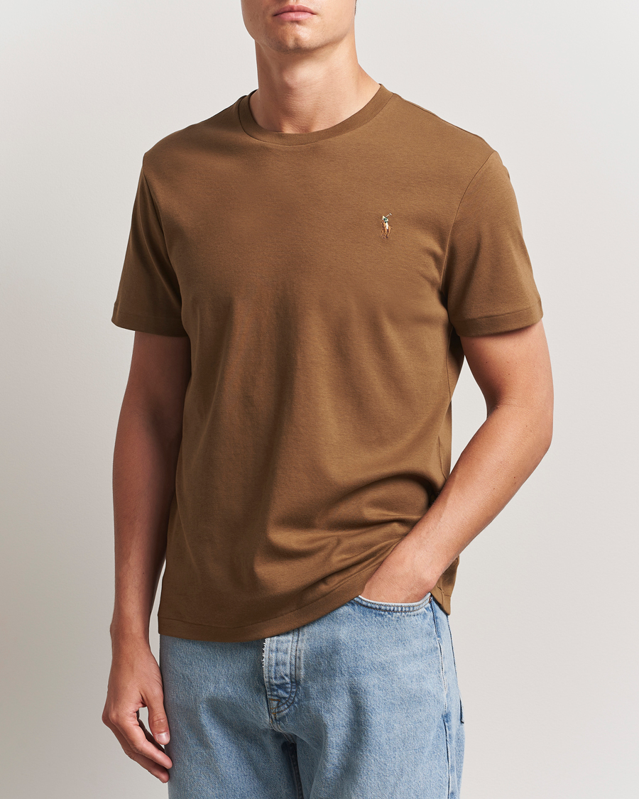 Heren | T-shirts | Polo Ralph Lauren | Luxury Pima Cotton Crew Neck T-Shirt Nature Brown