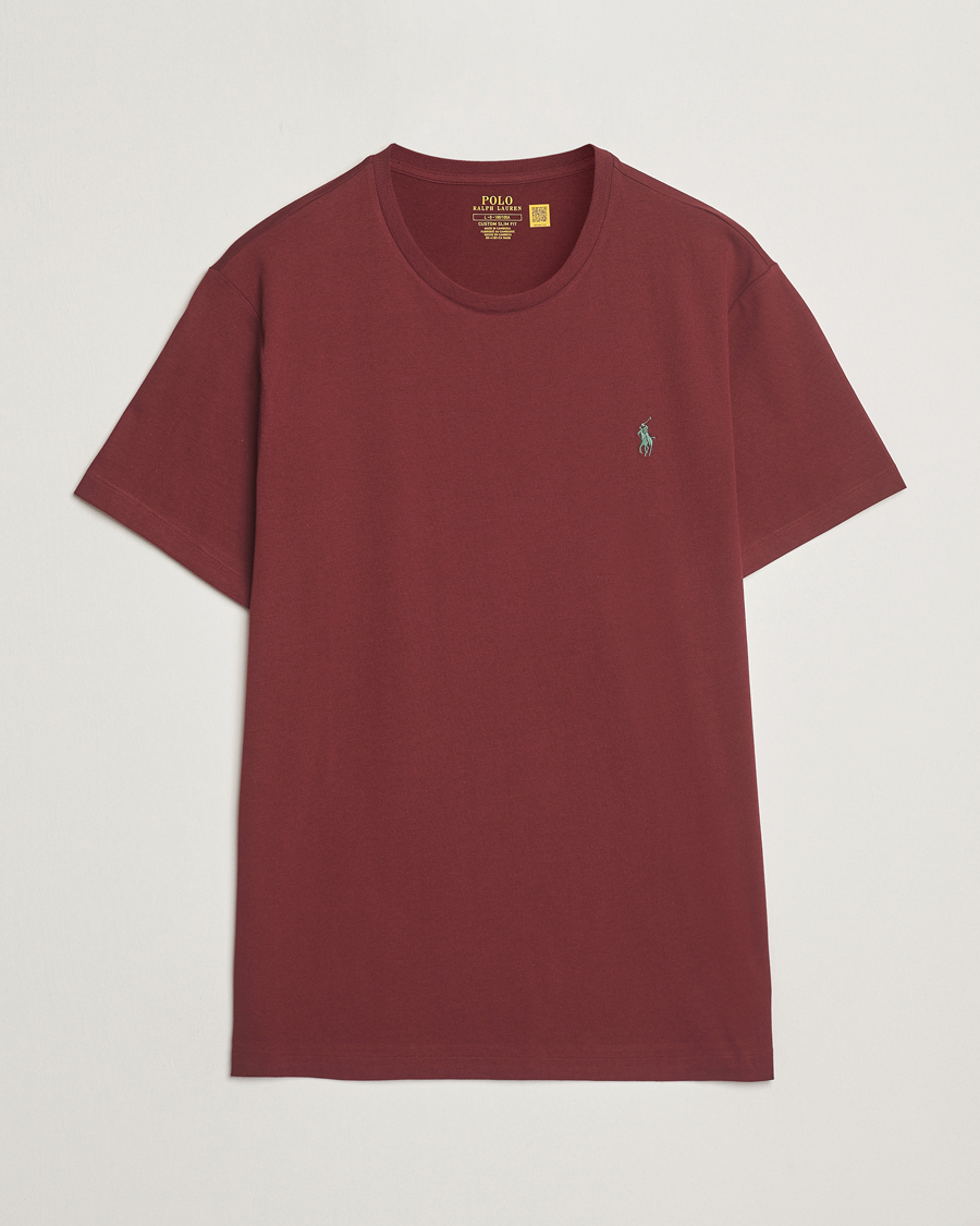 Heren | T-shirts | Polo Ralph Lauren | Custom Slim Fit Crew Neck T-Shirt Red Wine