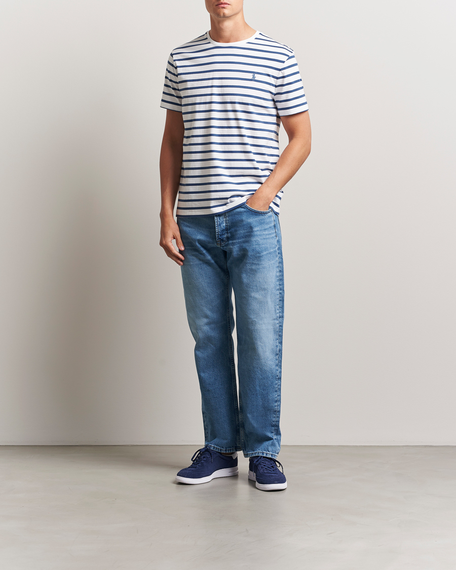 Heren | T-shirts | Polo Ralph Lauren | Custom Slim Fit Striped Tee White/Old Royal