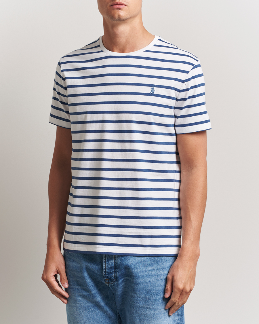 Heren | T-shirts | Polo Ralph Lauren | Custom Slim Fit Striped Tee White/Old Royal