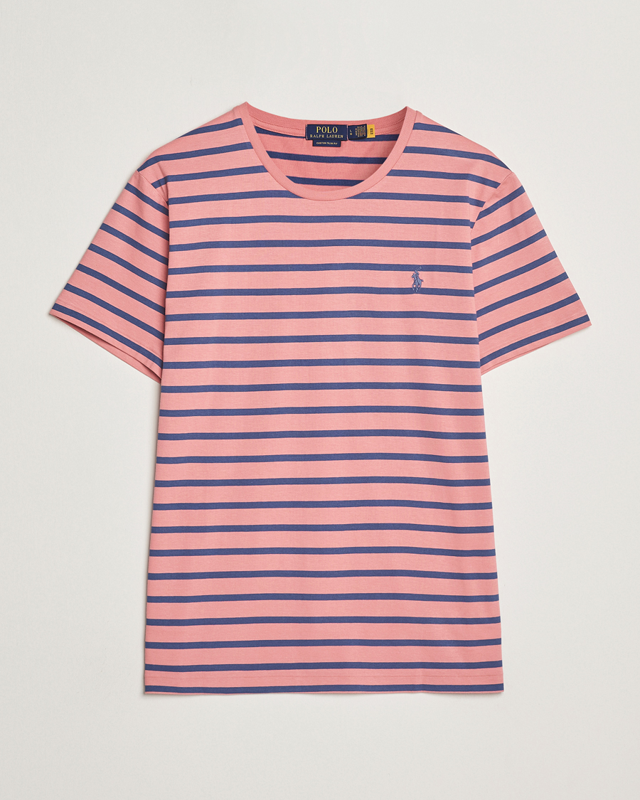 Heren | T-shirts | Polo Ralph Lauren | Custom Slim Fit Striped Tee Desert Rose/Old Royal