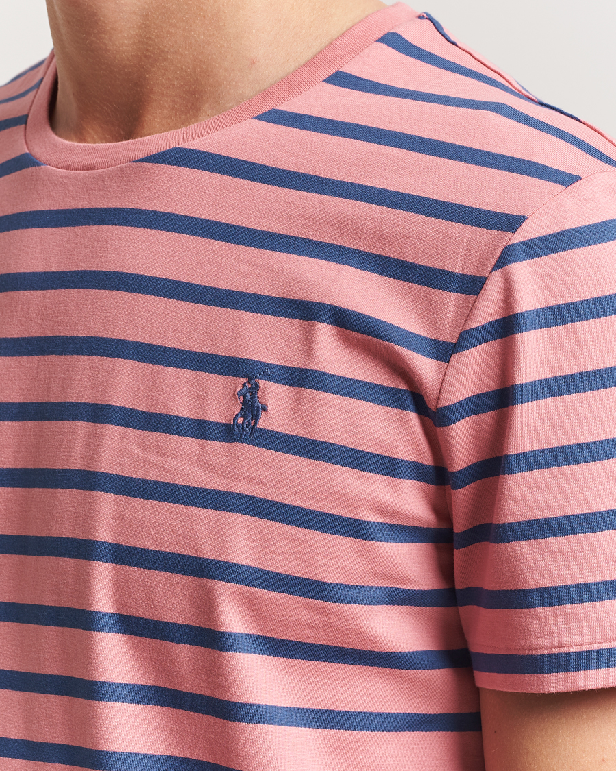 Heren | T-shirts | Polo Ralph Lauren | Custom Slim Fit Striped Tee Desert Rose/Old Royal