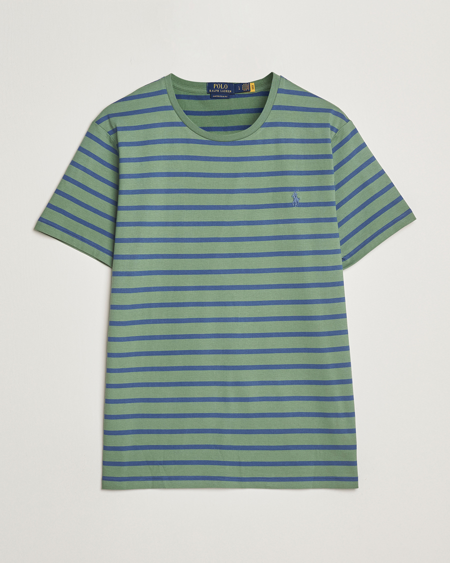 Heren | T-shirts | Polo Ralph Lauren | Custom Slim Fit Striped Tee Green/Old Royal
