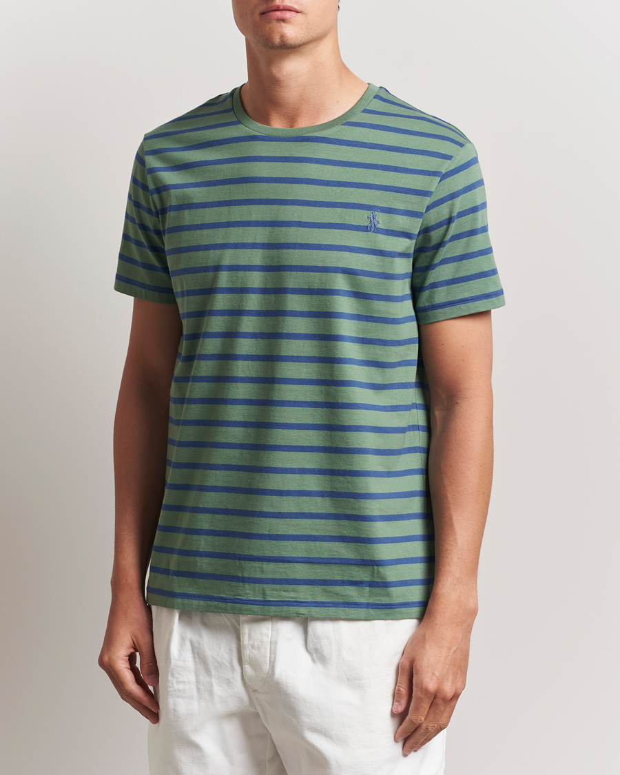 Heren | T-shirts | Polo Ralph Lauren | Custom Slim Fit Striped Tee Green/Old Royal