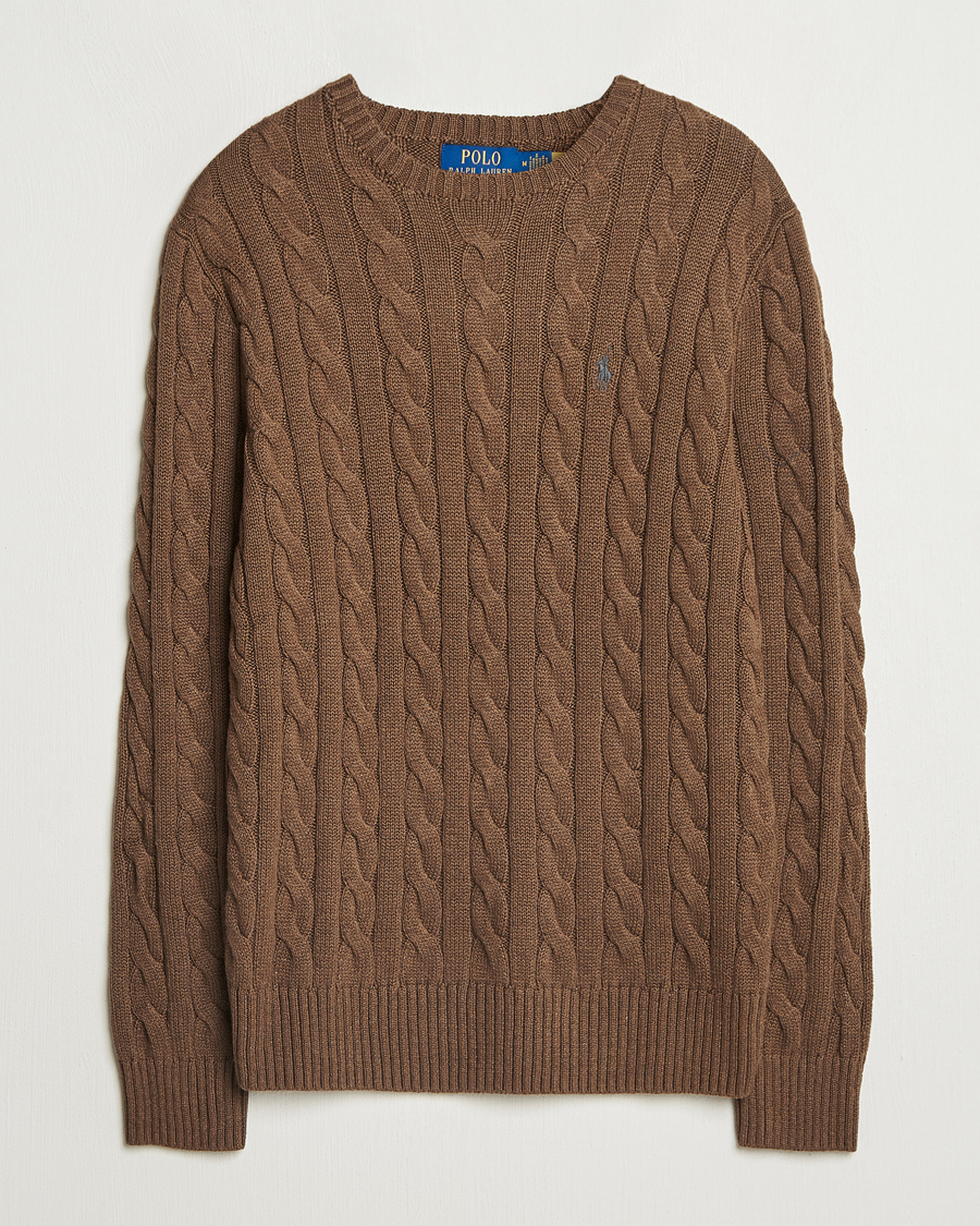Heren | Truien | Polo Ralph Lauren | Cotton Cable Pullover Coffee Brown Heather