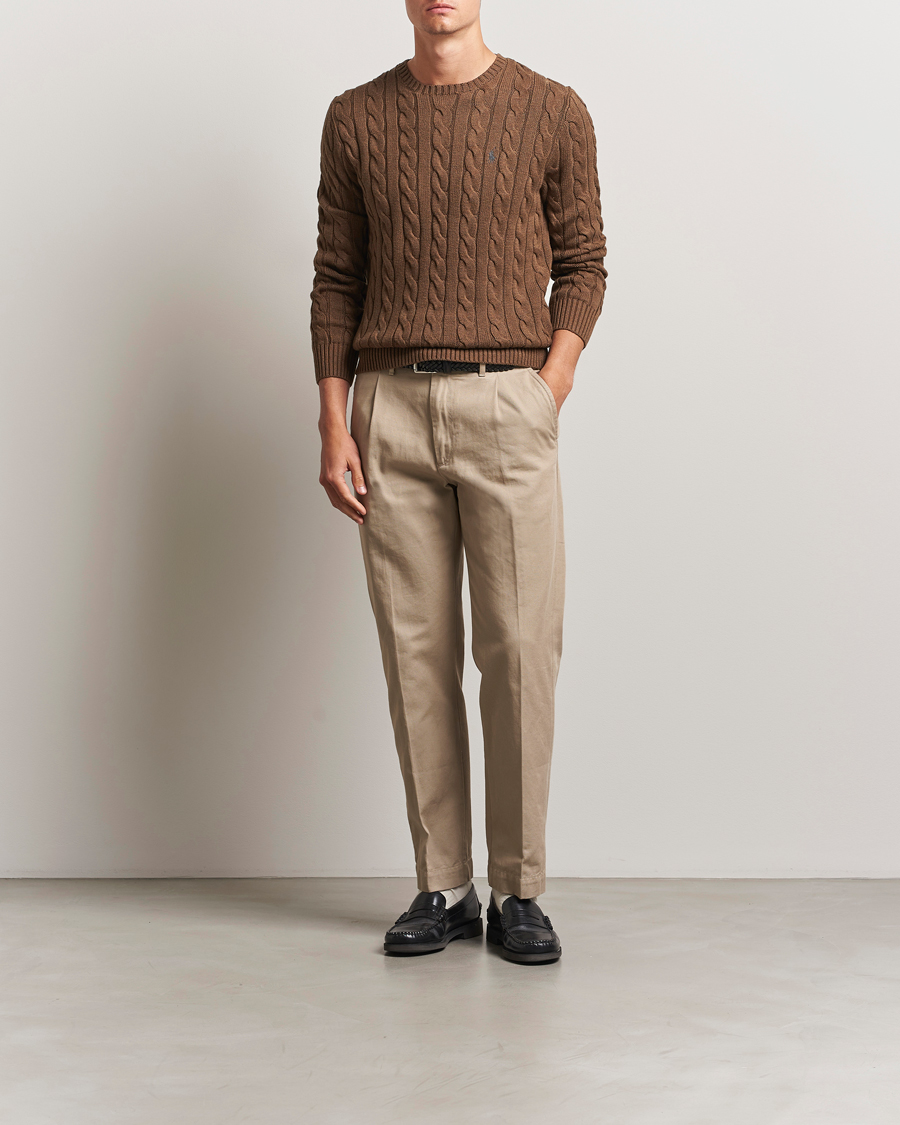 Heren | Truien | Polo Ralph Lauren | Cotton Cable Pullover Coffee Brown Heather