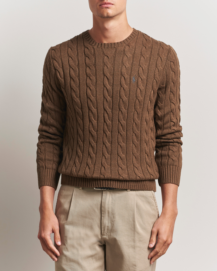 Heren | Truien | Polo Ralph Lauren | Cotton Cable Pullover Coffee Brown Heather