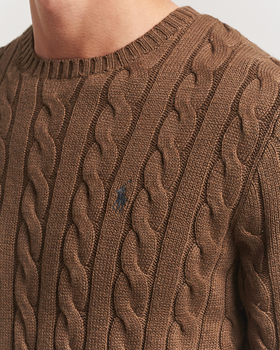 Heren | Truien | Polo Ralph Lauren | Cotton Cable Pullover Coffee Brown Heather