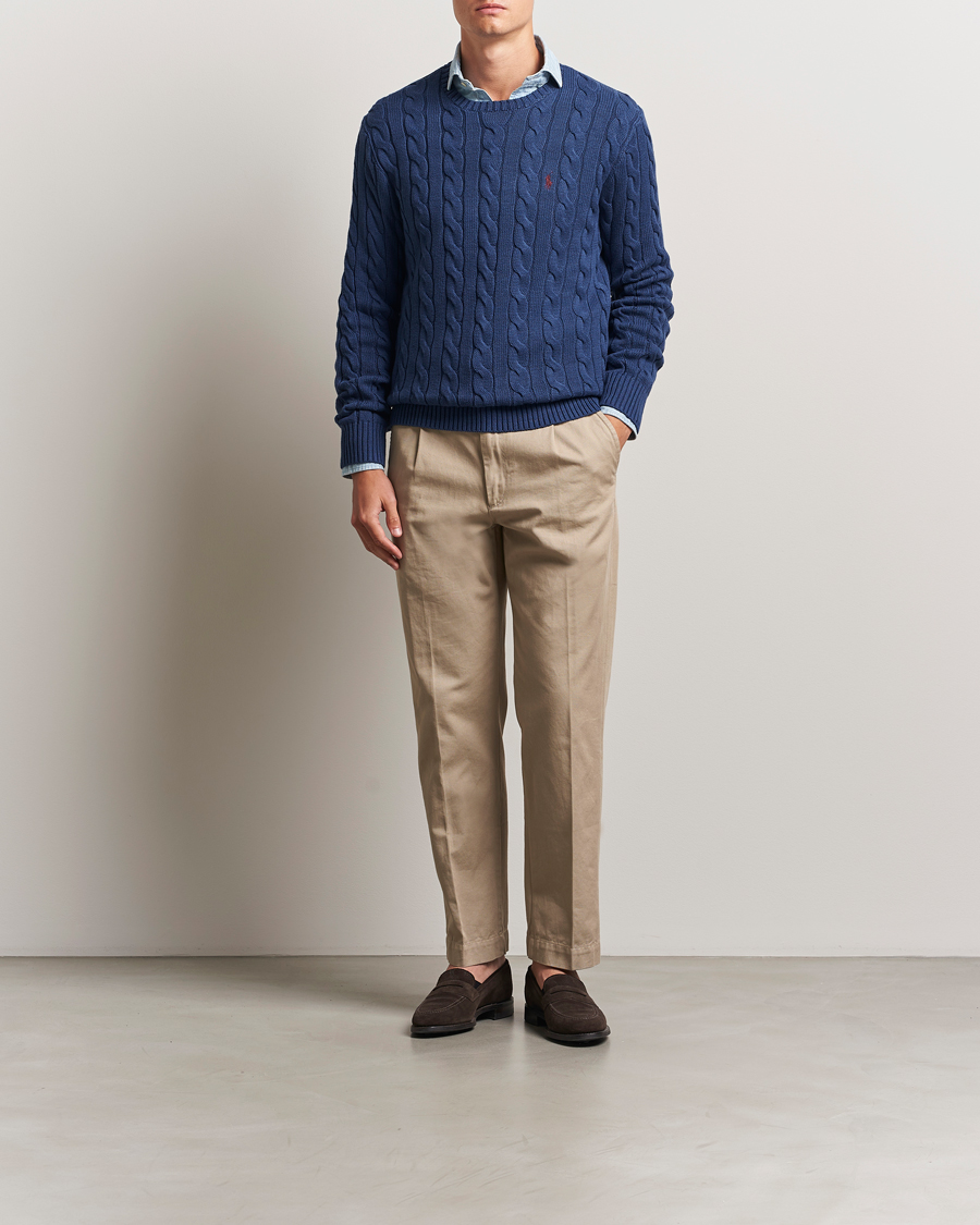 Heren | Truien | Polo Ralph Lauren | Cotton Cable Pullover Light Navy