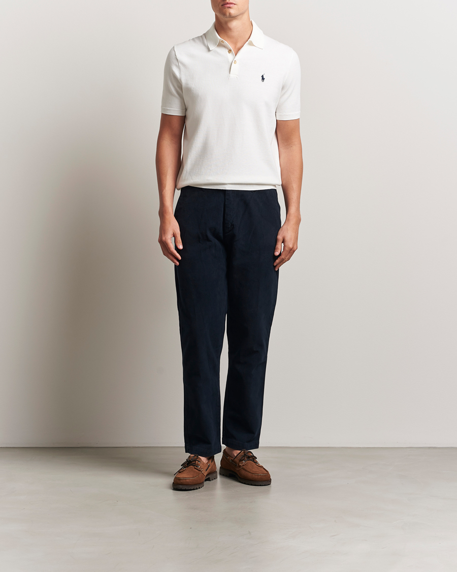 Heren | Truien | Polo Ralph Lauren | Knitted Short Sleeve Polo Deckwash White