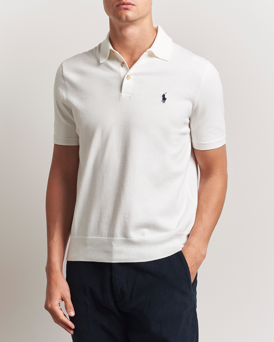 Heren | Truien | Polo Ralph Lauren | Knitted Short Sleeve Polo Deckwash White