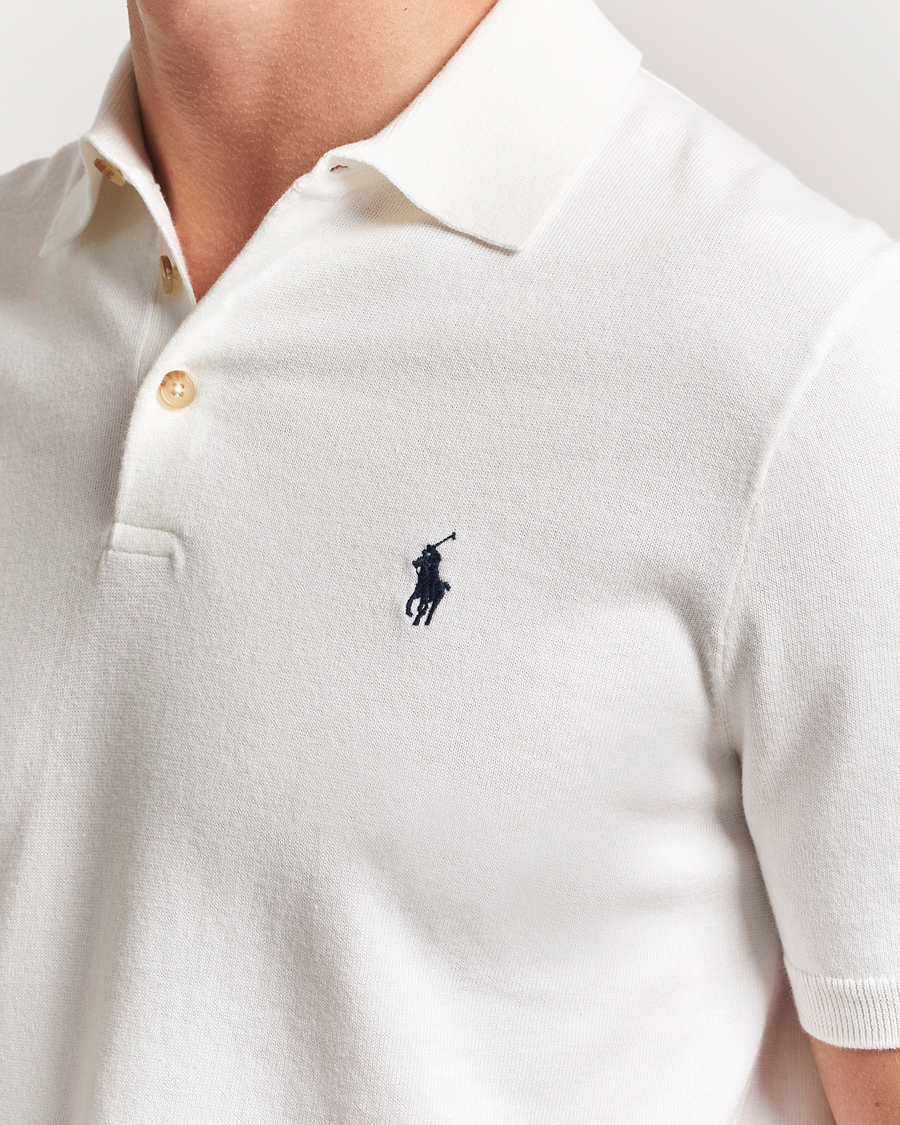 Heren | Truien | Polo Ralph Lauren | Knitted Short Sleeve Polo Deckwash White