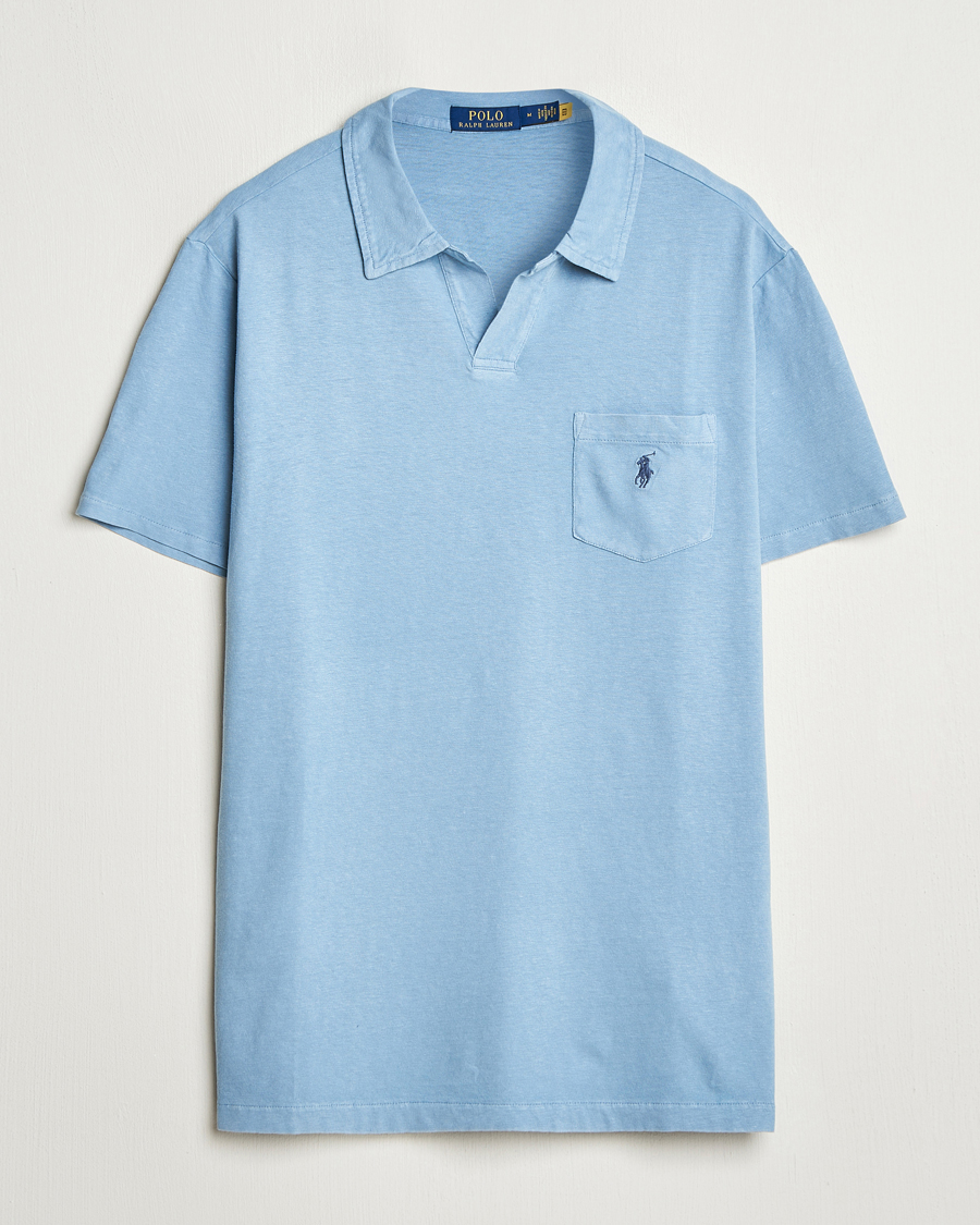 Heren | Polo's | Polo Ralph Lauren | Johnny Cotton/Linen Polo Channel Blue