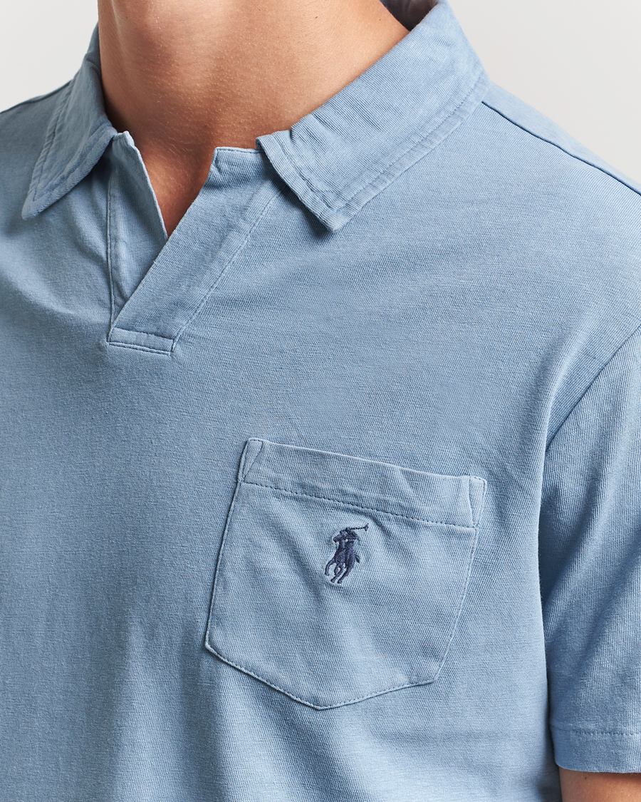 Heren | Polo's | Polo Ralph Lauren | Johnny Cotton/Linen Polo Channel Blue