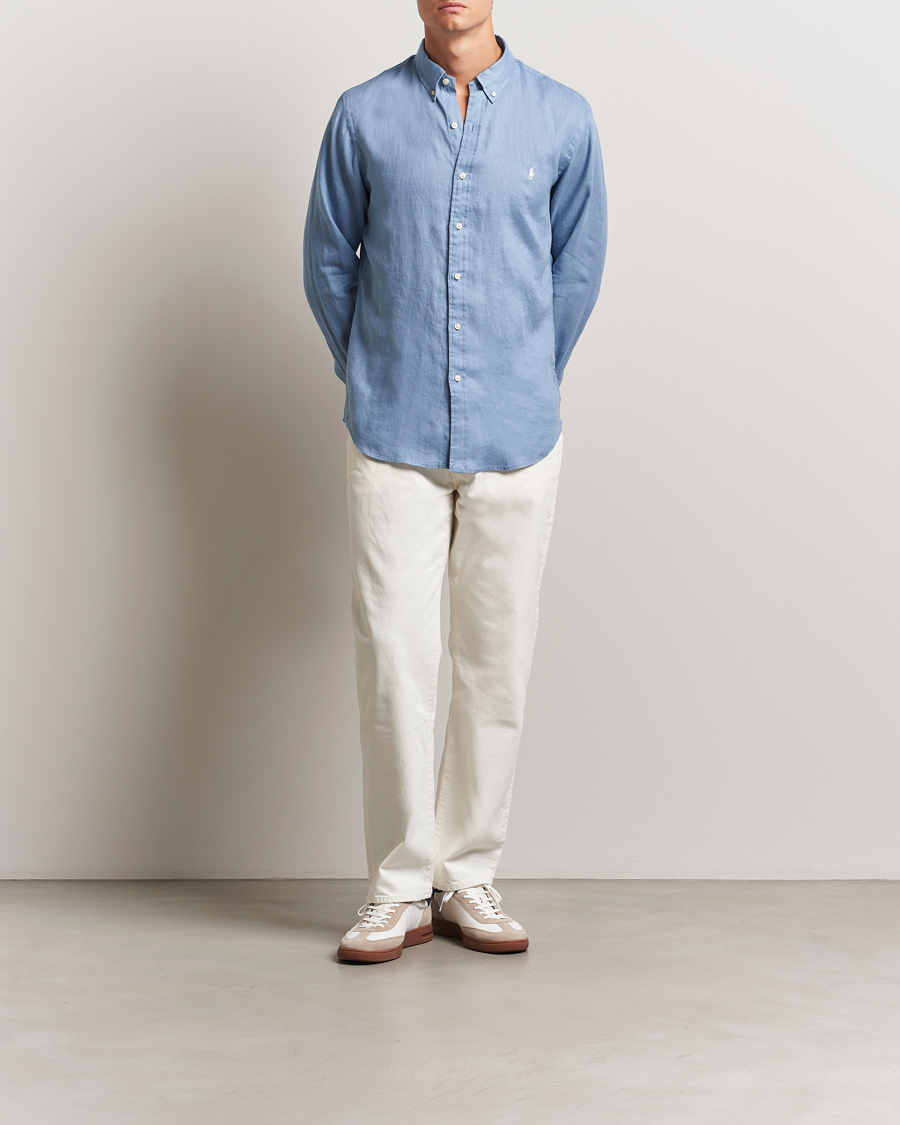 Heren | Overhemden | Polo Ralph Lauren | Slim Fit Linen Shirt Channel Blue