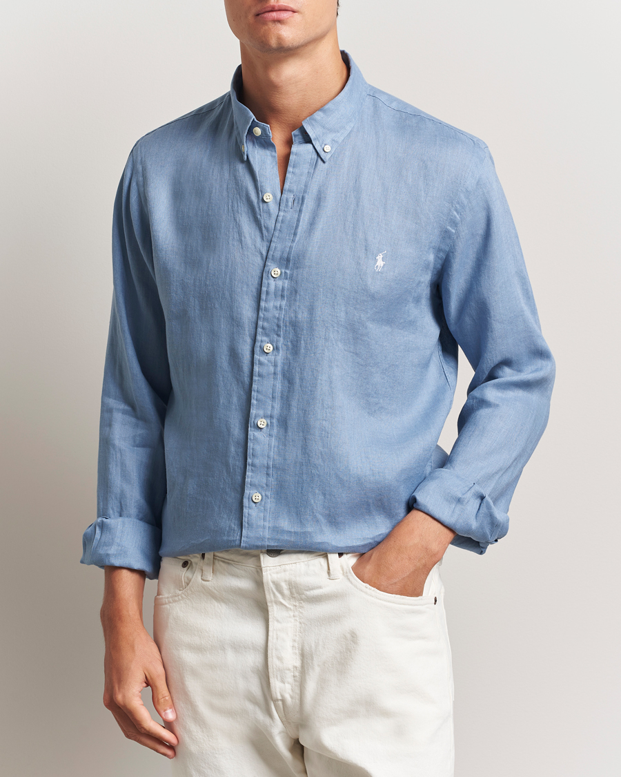 Heren | Overhemden | Polo Ralph Lauren | Slim Fit Linen Shirt Channel Blue