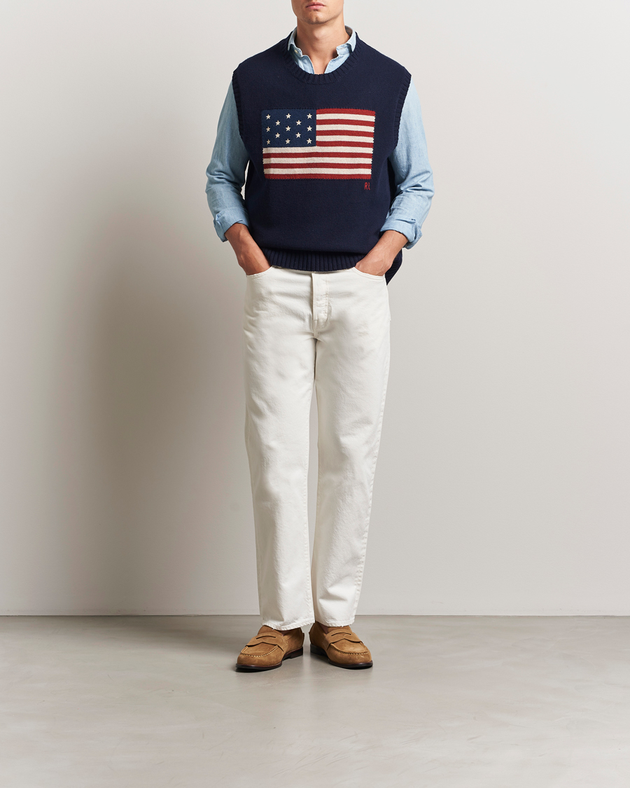 Heren | Truien | Polo Ralph Lauren | US Flag Cotton/Wool Vest Hunter Navy