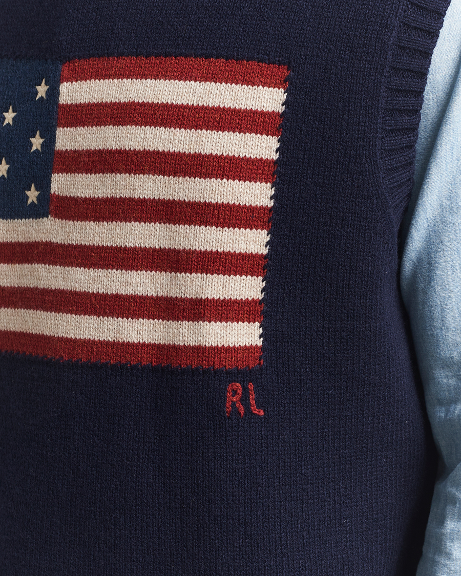 Heren | Truien | Polo Ralph Lauren | US Flag Cotton/Wool Vest Hunter Navy