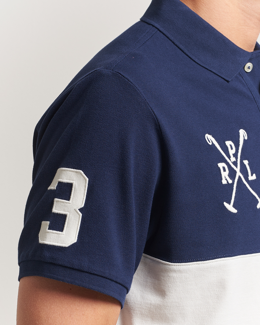 Heren | Polo's | Polo Ralph Lauren | Custom Slim Block Stripe Polo Newport Navy/Nevis