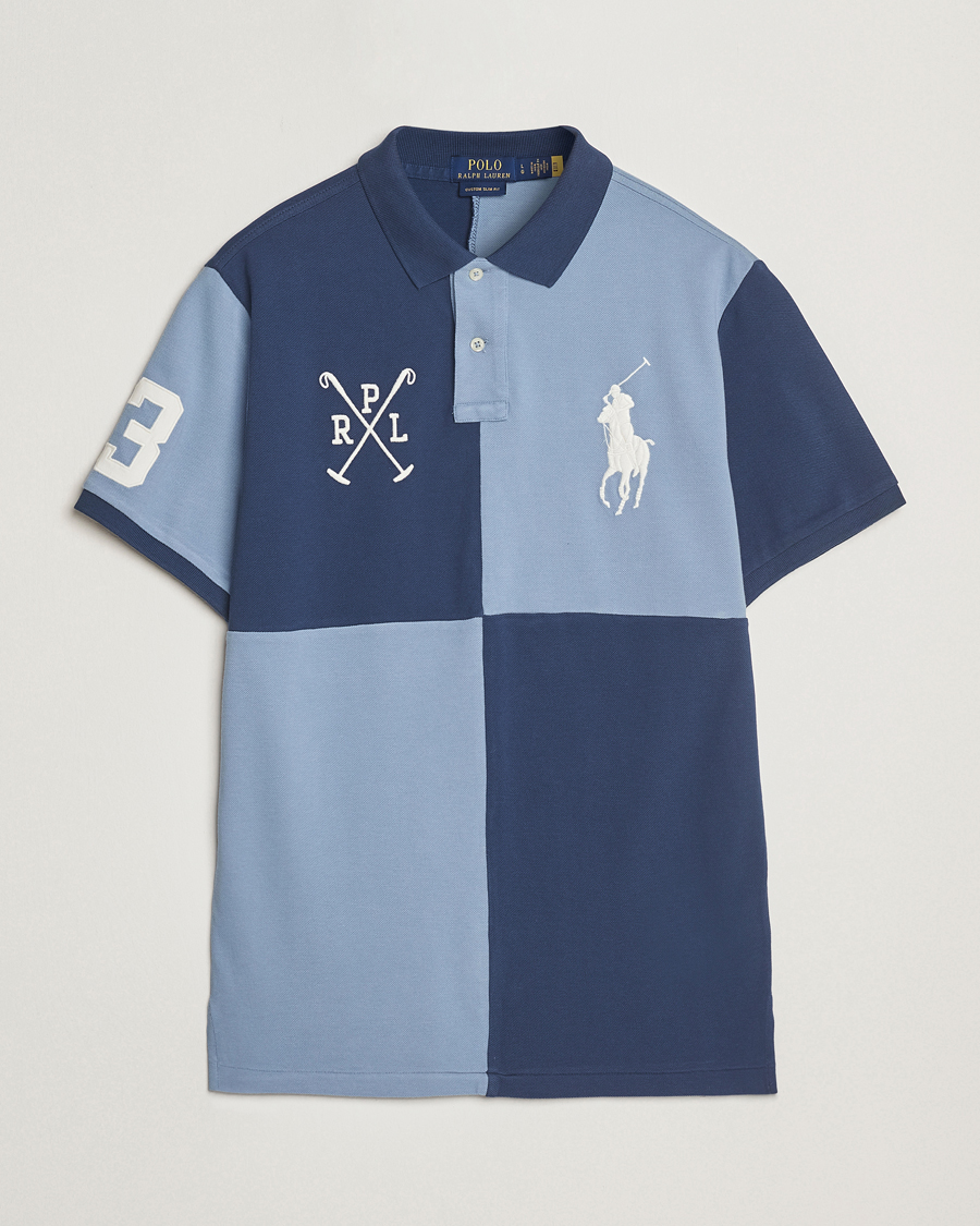 Heren | Polo's | Polo Ralph Lauren | Custom Slim Check Polo Rustic Navy/Channel Blue