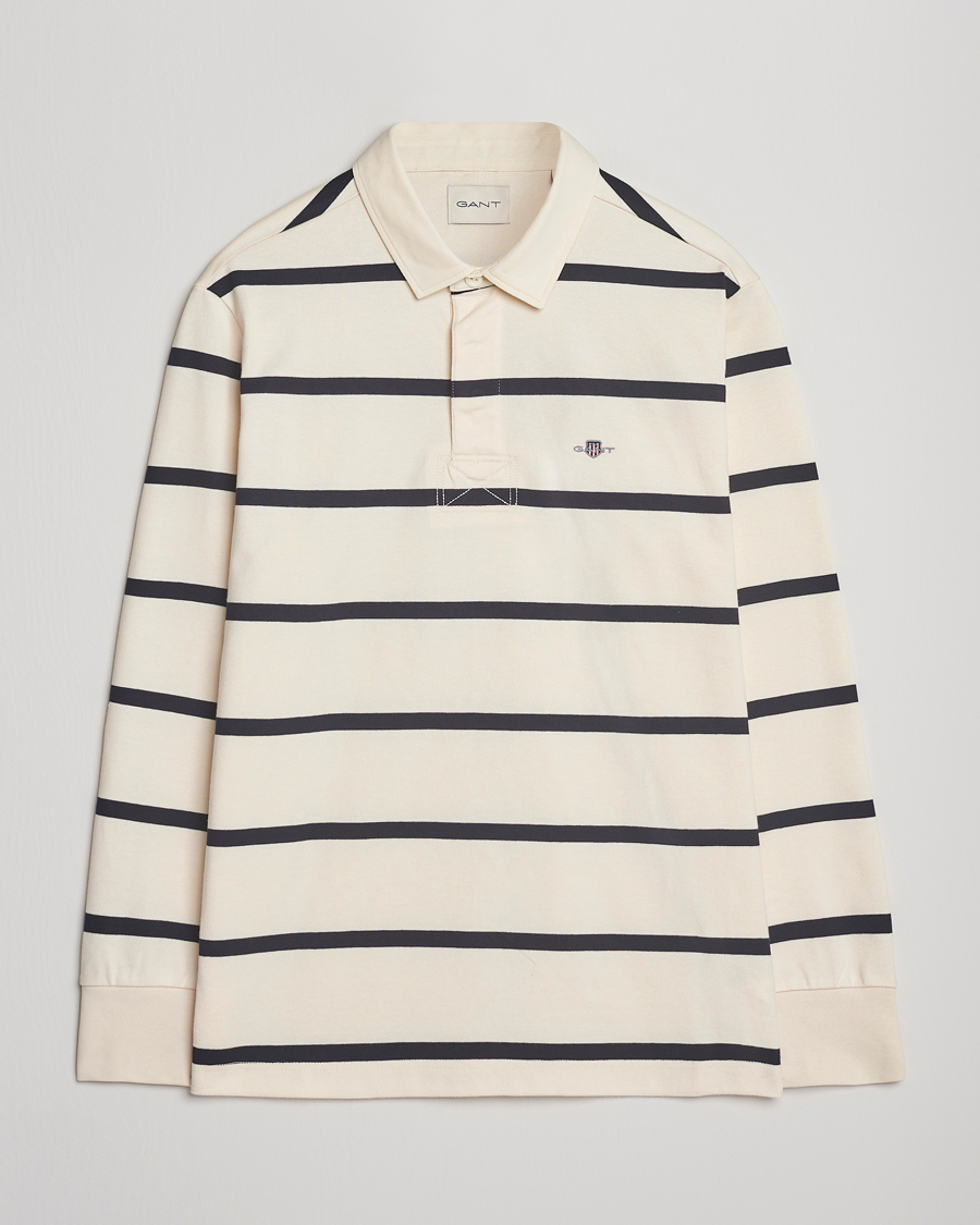 Heren | Truien | GANT | Thin Stripe Heavy Rugger Cream