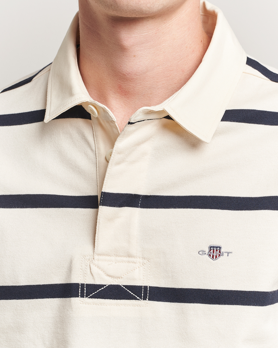 Heren | Truien | GANT | Thin Stripe Heavy Rugger Cream