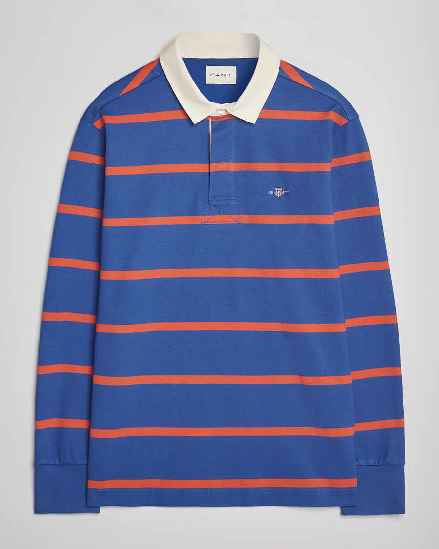 Heren | Truien | GANT | Thin Stripe Heavy Rugger Rich Blue