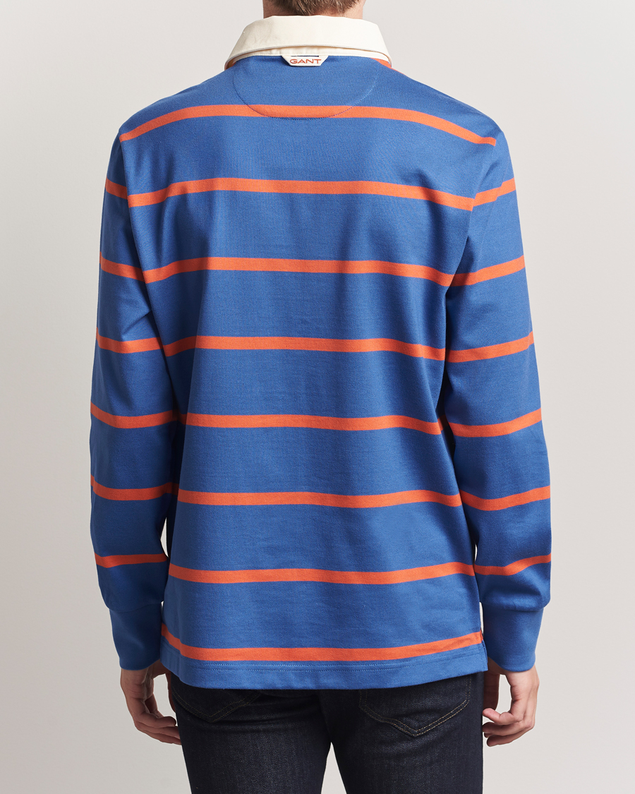Heren | Truien | GANT | Thin Stripe Heavy Rugger Rich Blue