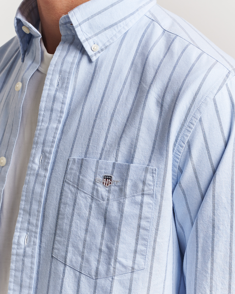 Heren | Overhemden | GANT | Regular Fit Classic Oxford Striped Shirt Light Blue