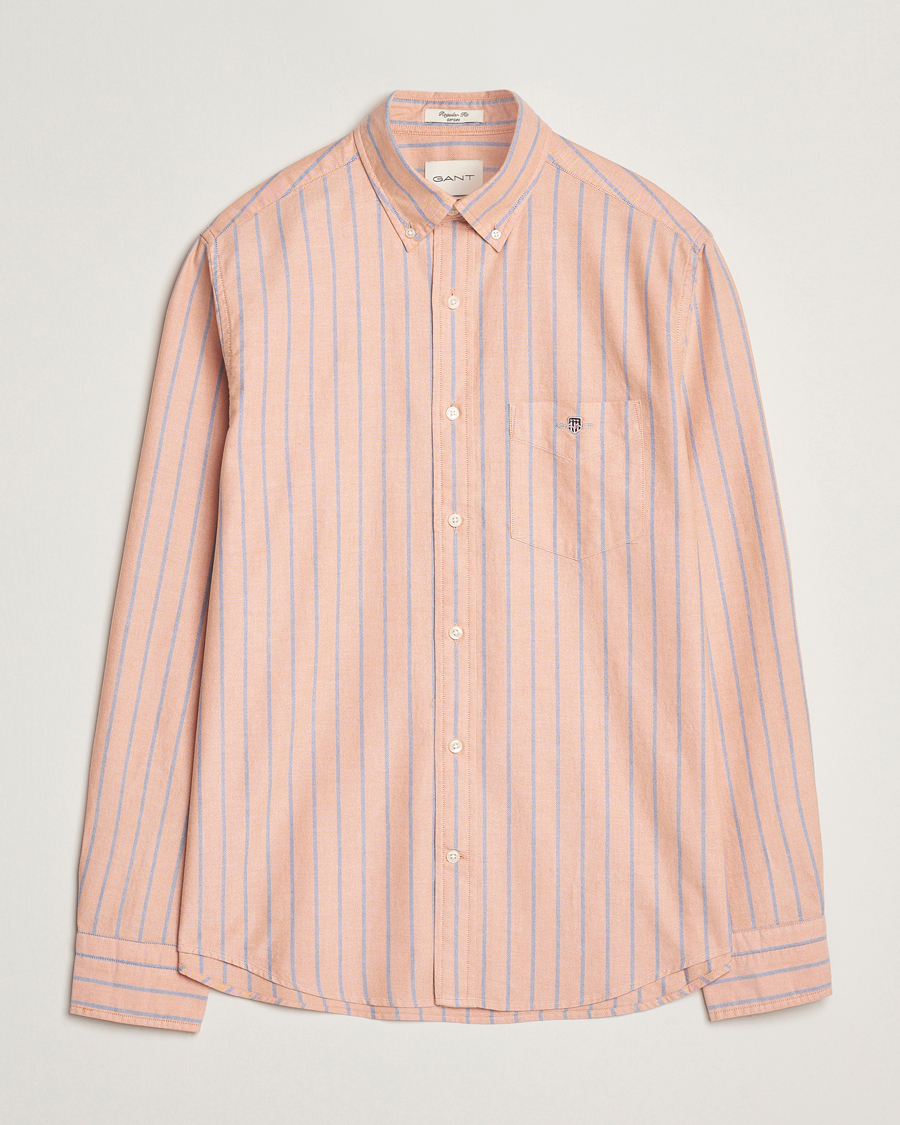 Heren | Overhemden | GANT | Regular Fit Classic Oxford Striped Shirt Orange