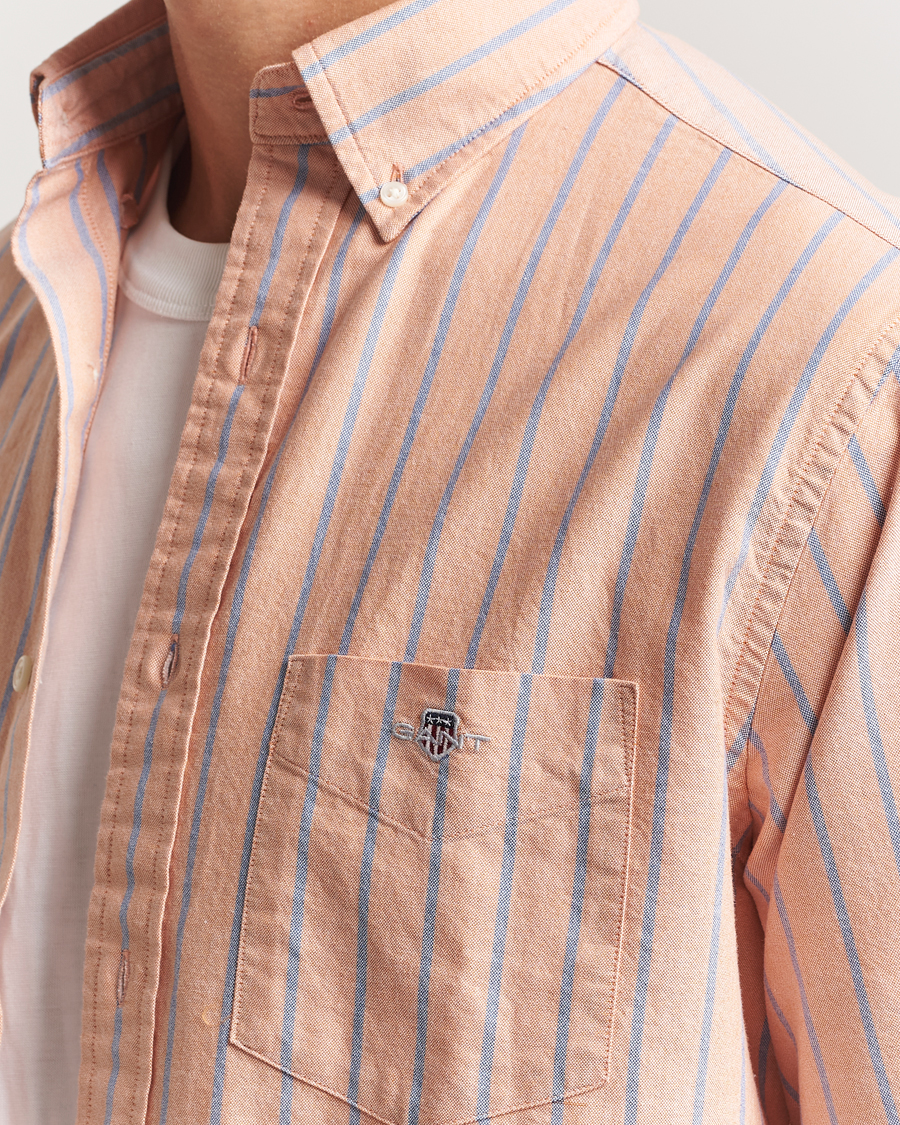 Heren | Overhemden | GANT | Regular Fit Classic Oxford Striped Shirt Orange