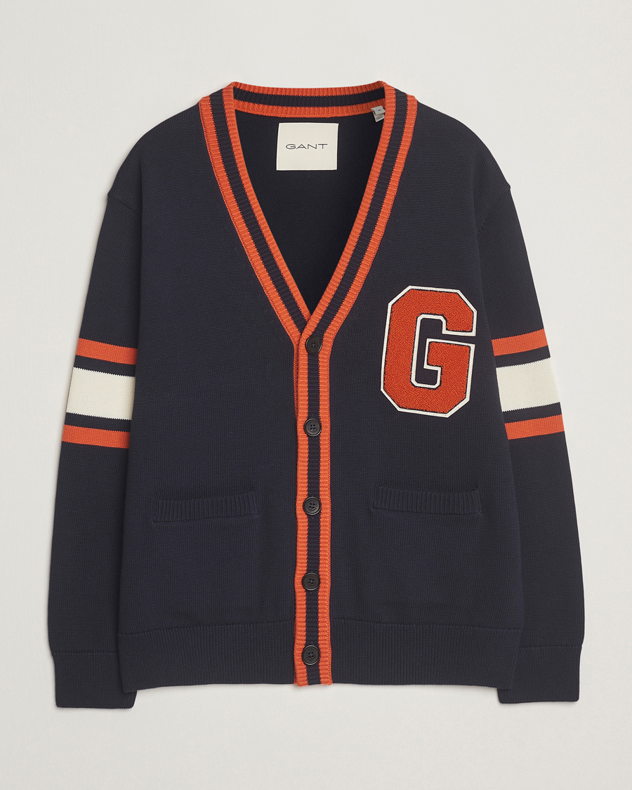 Heren | Truien | GANT | G-Badge Knitted Cardigan Evening Blue