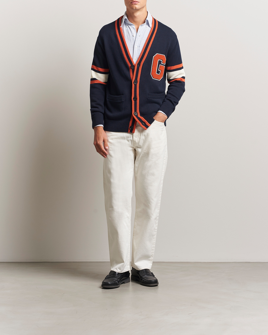 Heren | Truien | GANT | G-Badge Knitted Cardigan Evening Blue