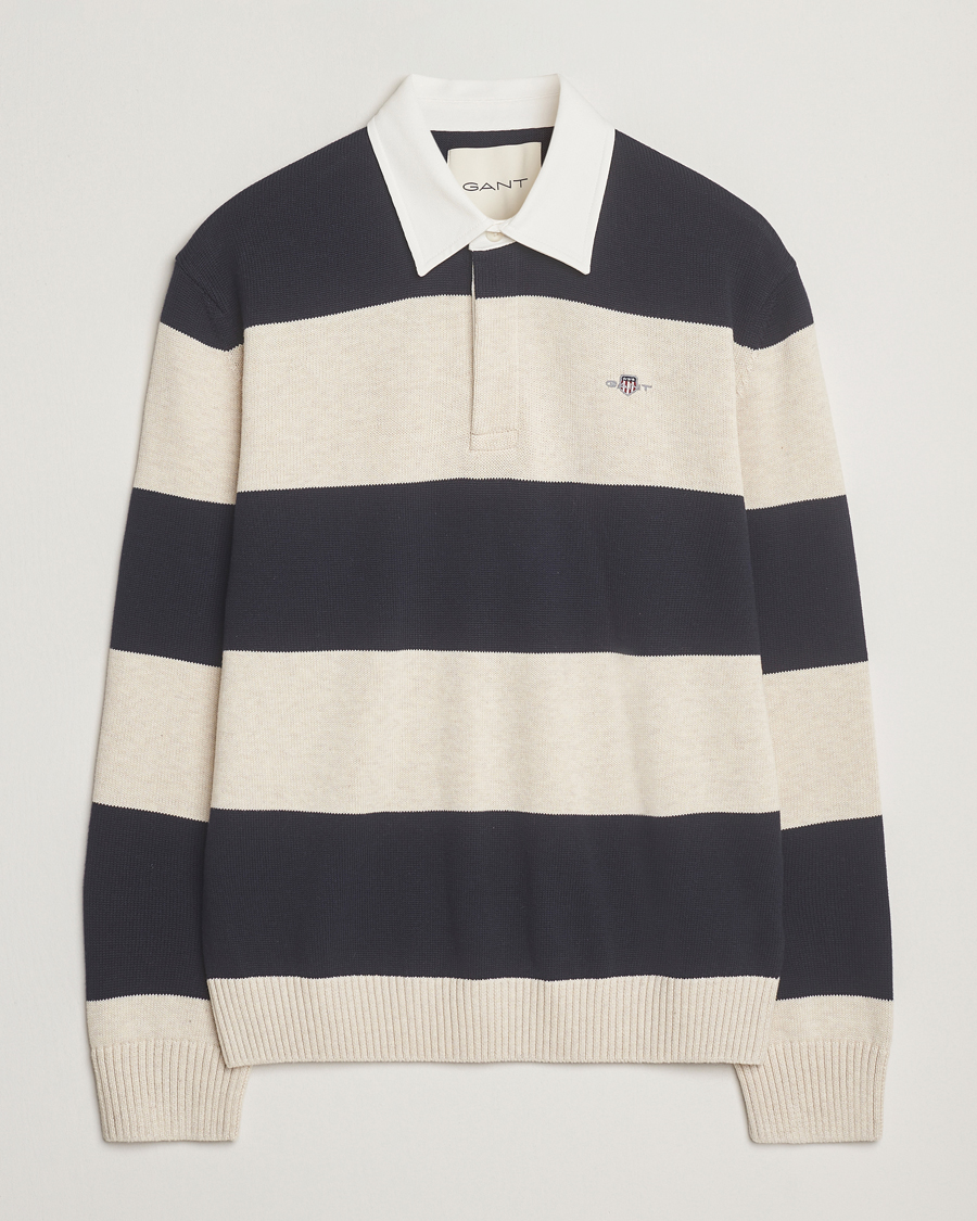Heren | Truien | GANT | Knitted Barstriped Rugger Evening Blue