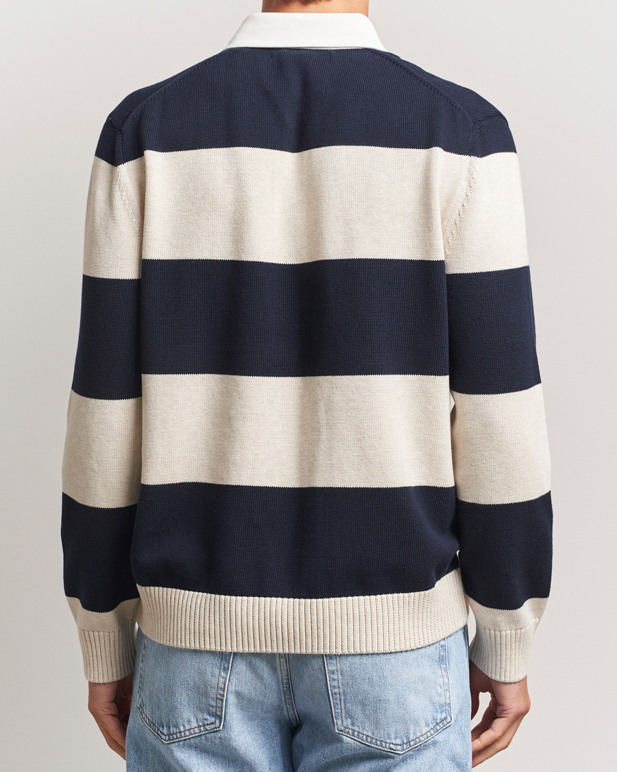 Heren | Truien | GANT | Knitted Barstriped Rugger Evening Blue