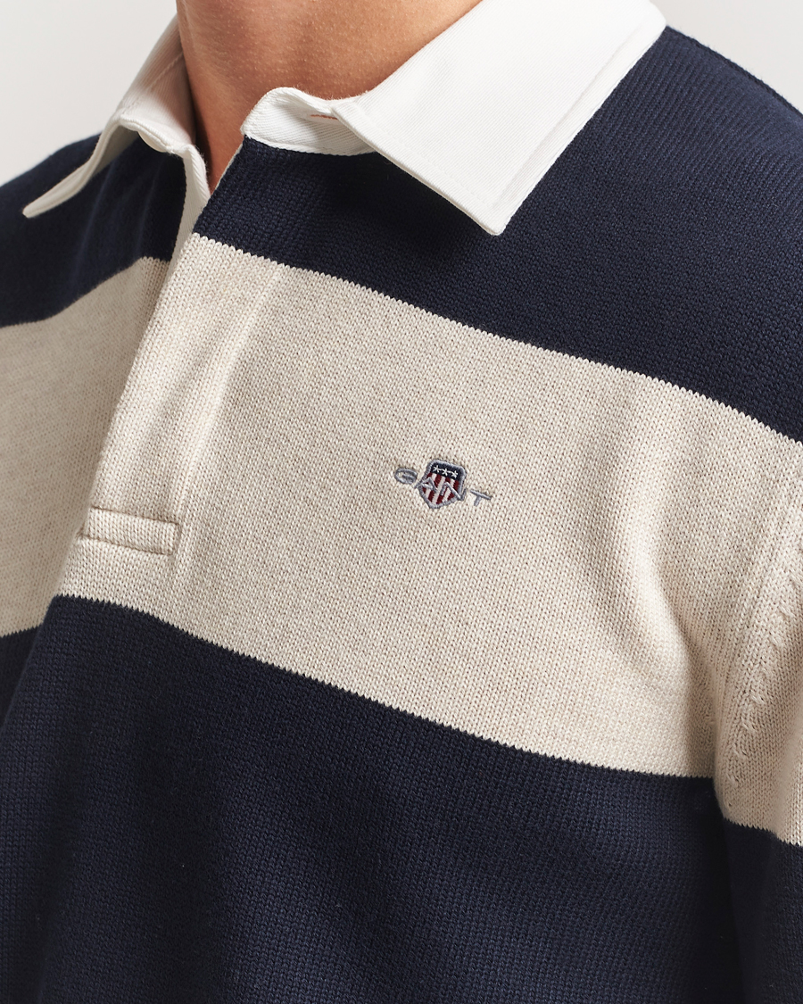Heren | Truien | GANT | Knitted Barstriped Rugger Evening Blue