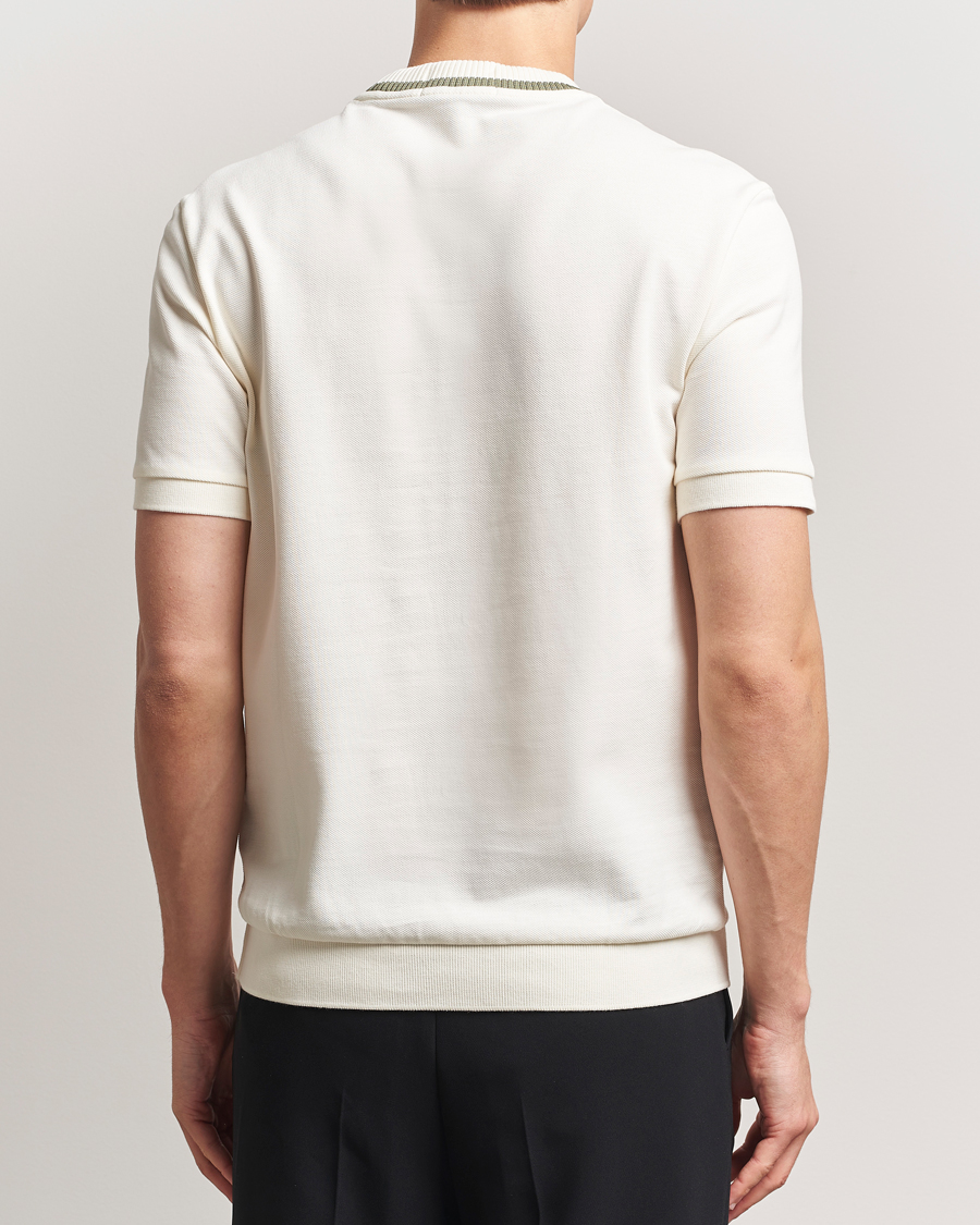 Heren | T-shirts | Fred Perry | Pique Crew Neck T-Shirt Light Ecru