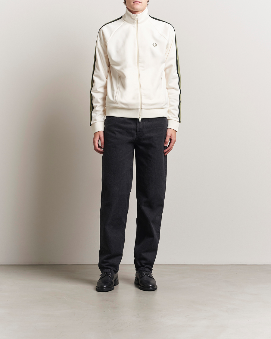Heren | Truien | Fred Perry | Two Colored Taped Track Jacket Light Ecru