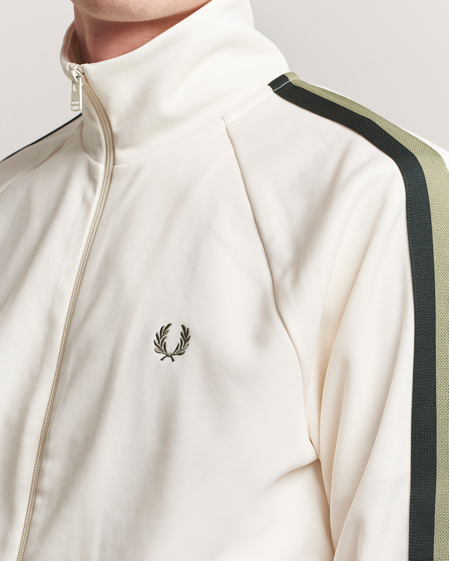 Heren | Truien | Fred Perry | Two Colored Taped Track Jacket Light Ecru