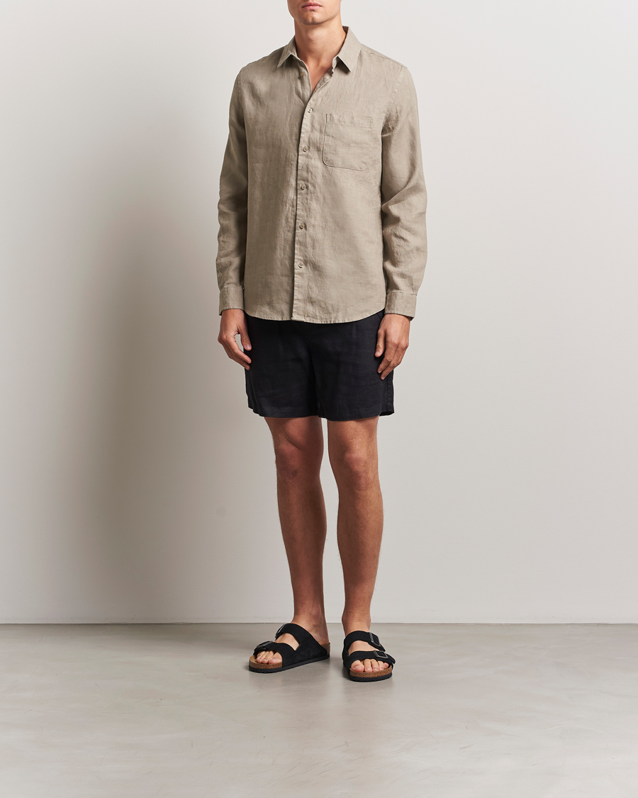 Heren | Overhemden | Samsøe Samsøe | Liam Linen Shirt Greige