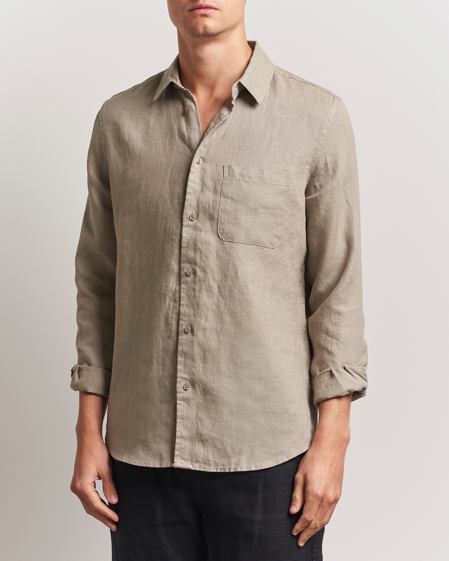 Heren | Overhemden | Samsøe Samsøe | Liam Linen Shirt Greige