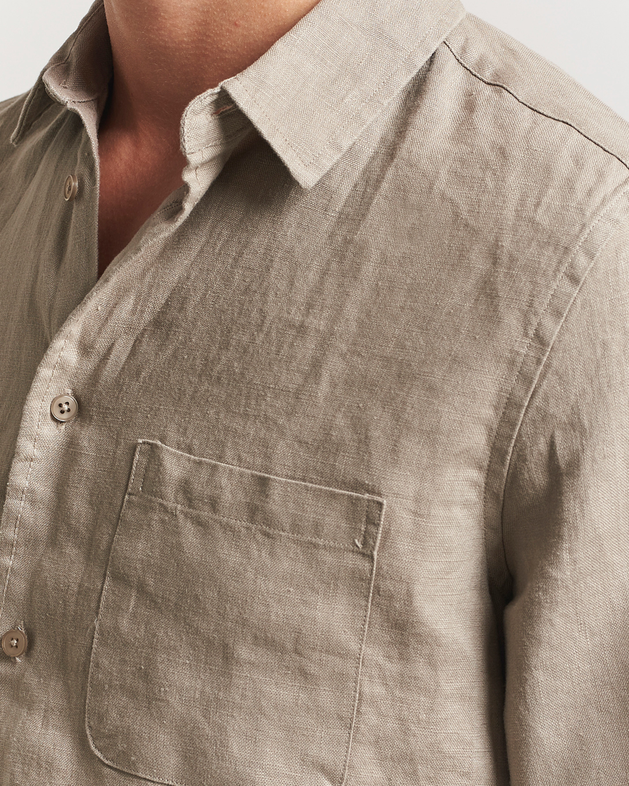 Heren | Overhemden | Samsøe Samsøe | Liam Linen Shirt Greige