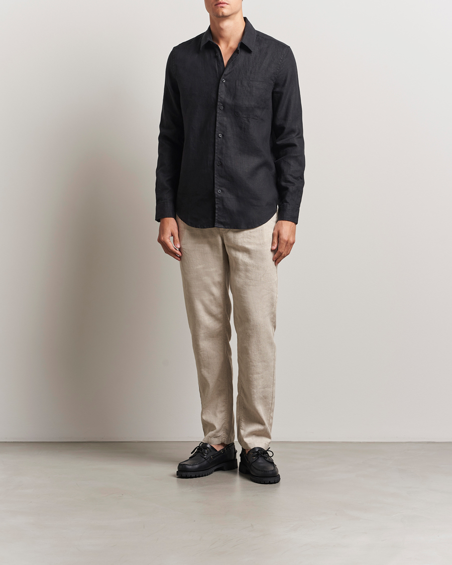 Heren | Overhemden | Samsøe Samsøe | Liam Linen Shirt Black