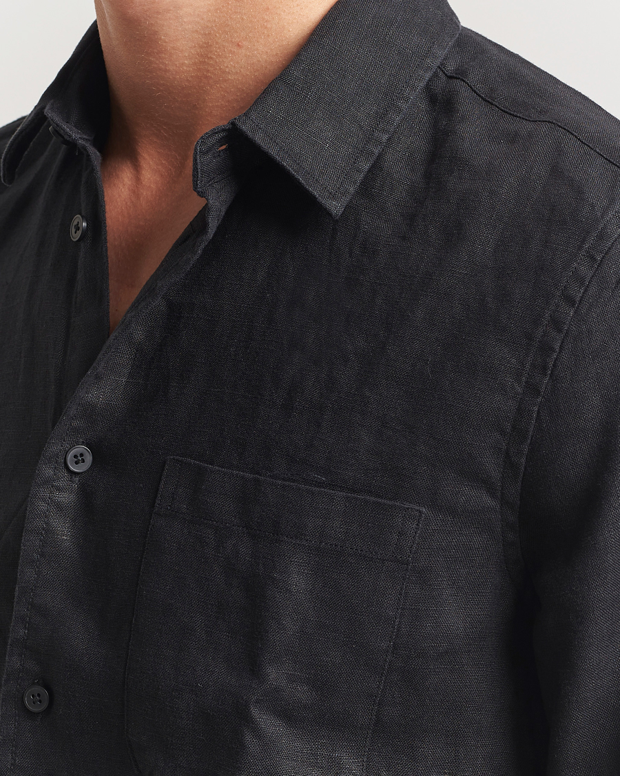 Heren | Overhemden | Samsøe Samsøe | Liam Linen Shirt Black