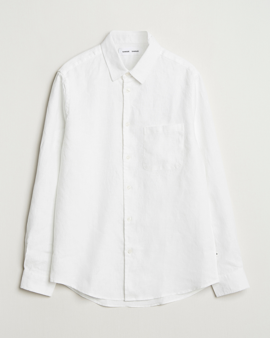 Heren | Overhemden | Samsøe Samsøe | Liam Linen Shirt White