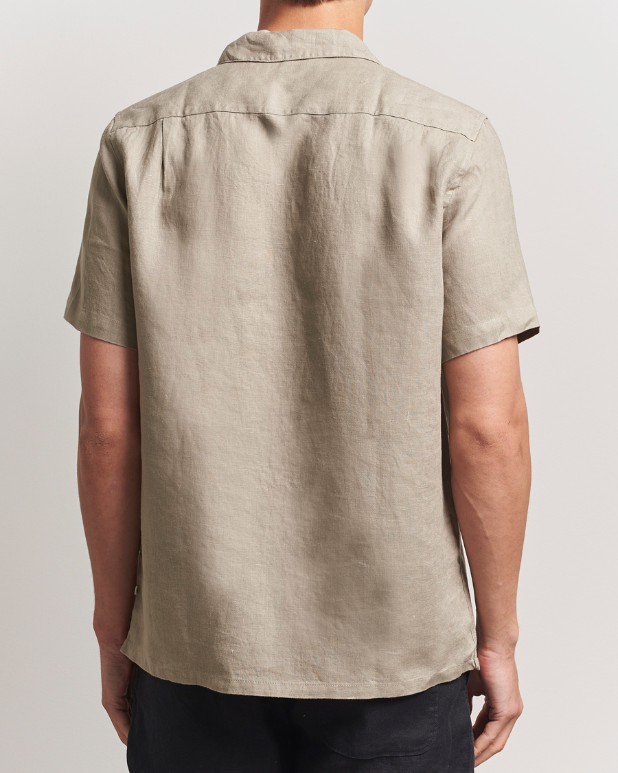 Heren | Overhemden | Samsøe Samsøe | Avan Linen Short Sleeve Shirt Greige
