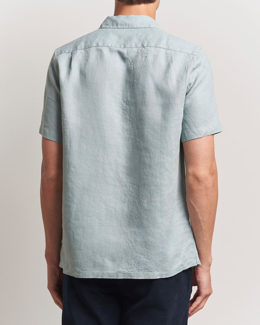 Heren | Overhemden | Samsøe Samsøe | Avan Linen Short Sleeve Shirt Abyss Green